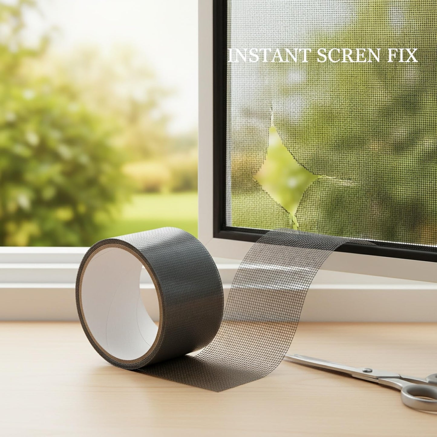 Self-Adhesive Window Screen Repair Tape, Fiberglass Mesh Patch for Holes and Tears, 2 in x 78.7 in Roll for Door and Window Screens