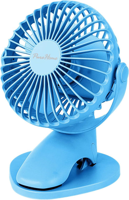 Portable Clip Fan Battery Operated,3 Speeds USB Rechargeable Mini Table Fan with Strong Airflow,360°Rotation Ultra Quiet Personal Desk Fan for Home Office Bedroom Dorm Stroller Camping(White)