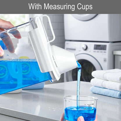 60OZ Liquid Laundry Detergent Dispenser, Laundry Soap Dispenser, Clear Plastic Fabric Softener Holder and Container, Laundry Room Organization and Storage, 2 Pack