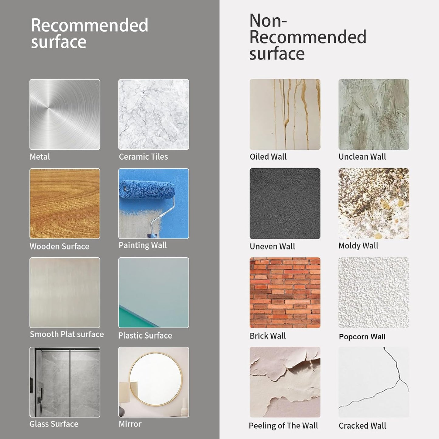 URCOLOR 10-Sheet Peel and Stick Backsplash Tile for Kitchen - 12”×12” Stick on Wall Tile for Bathroom, Black White Grey