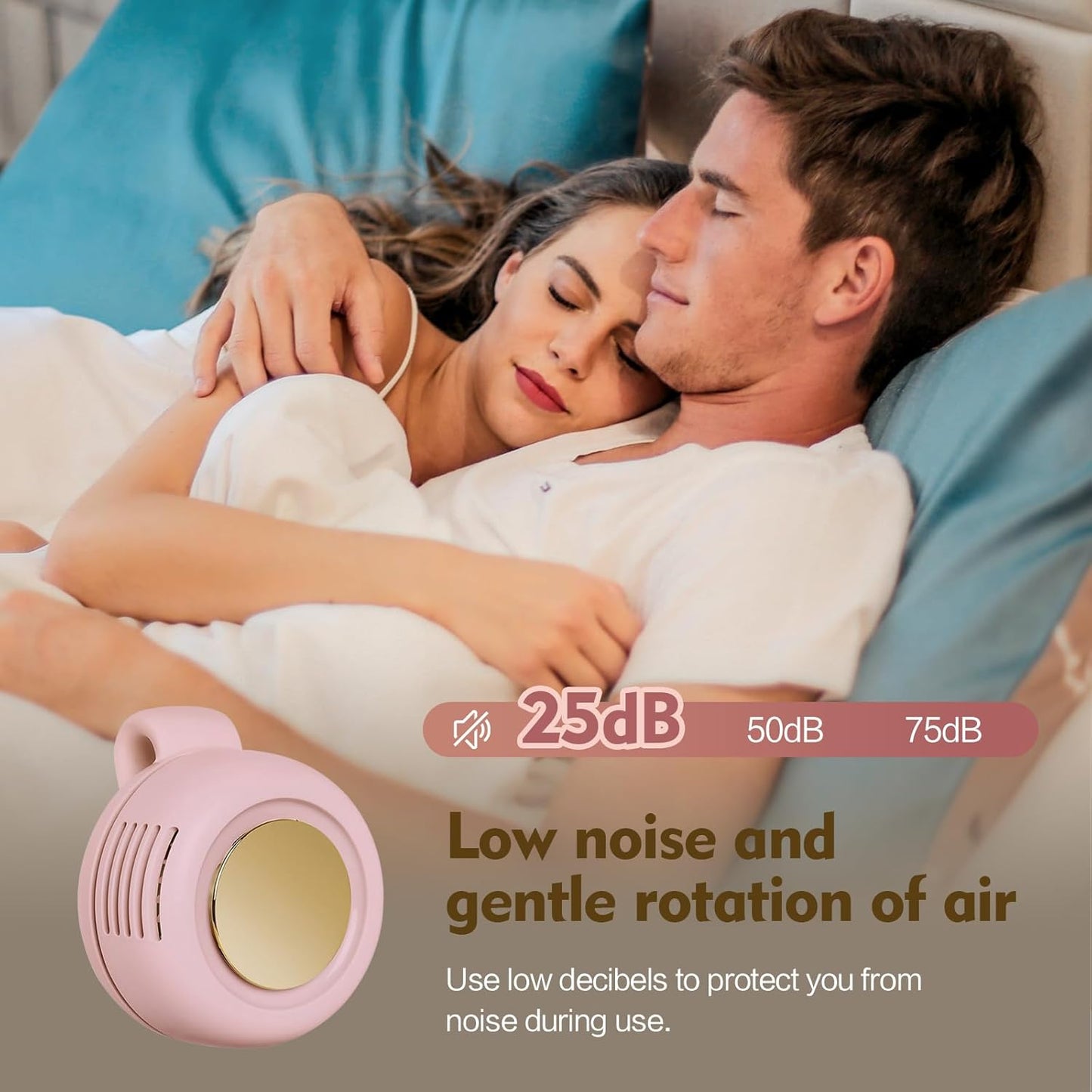 Portable Silent Mini Bladeless Electric Fan,Small fan Clip on for Shirt & Waist,2026 New Mini Bladeless Fan Clip On,Adjustable 3-Speed For Outdoor & Travel & Office, Travel Accessories, Gift (white)