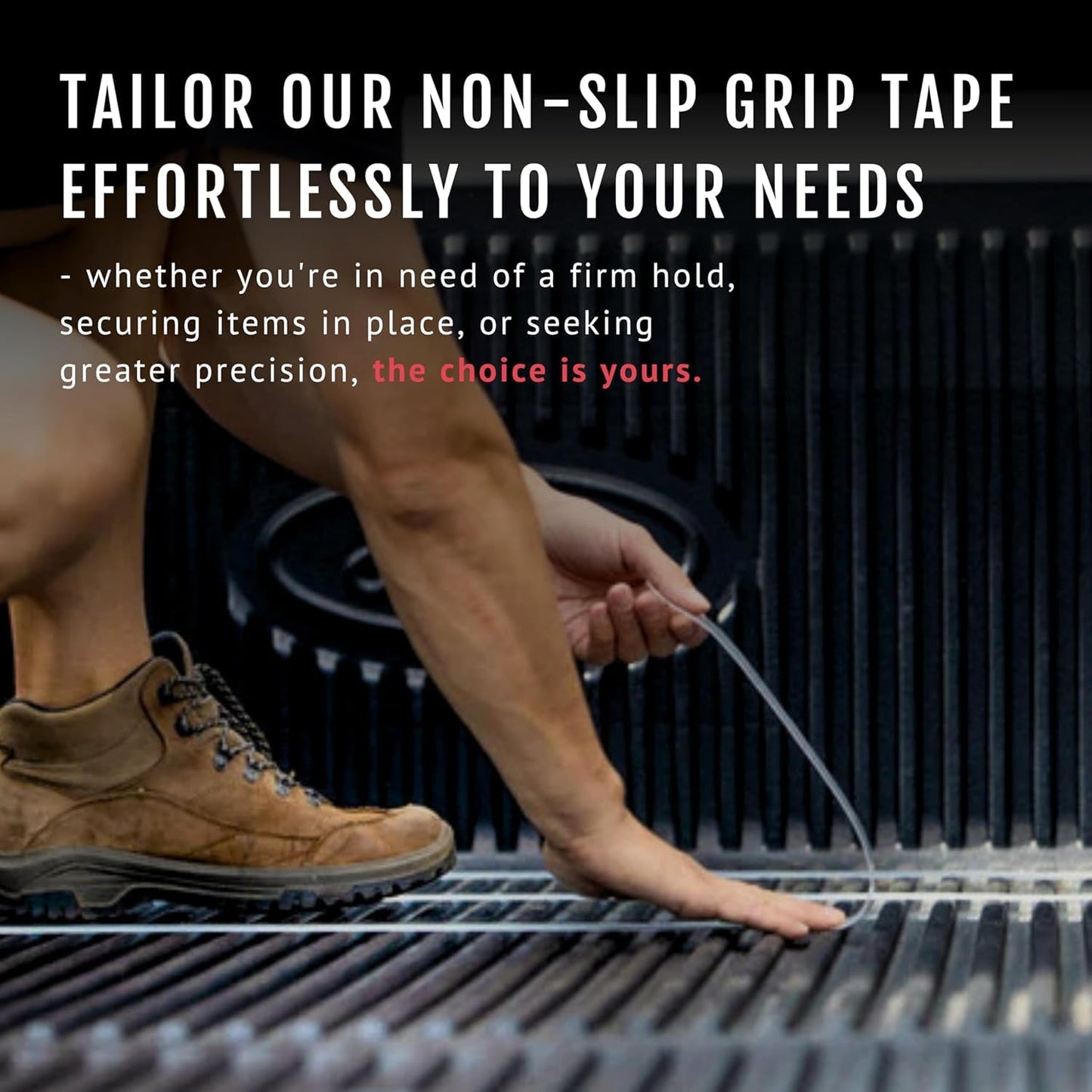 CATTONGUE GRIPS Non-Abrasive Grip Tape Roll - 2” Wide Heavy-Duty, Waterproof Anti-Slip Tape for Bathtubs, Stair Treads, Ramps & More - Indoor & Outdoor Non-Skid Solution (Clear, 10ft)