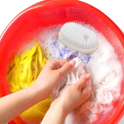 BESPORTBLE Multifunctional Liquid-Filled Shoe Brush with Anti-Slip Handle, Abs and TPR Material, Soft Bristles for Cleaning Shoes and Clothes, for Home and Travel Use