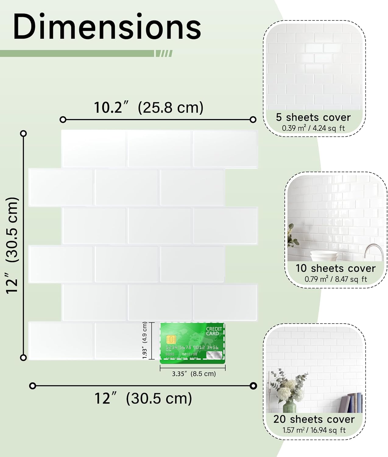 Yoillione Peel and Stick Backsplash for Kitchen: Self Adhesive Wall Tiles for Bathroom - Vinyl Thick Back Splash Tile (10, Light Coffee)
