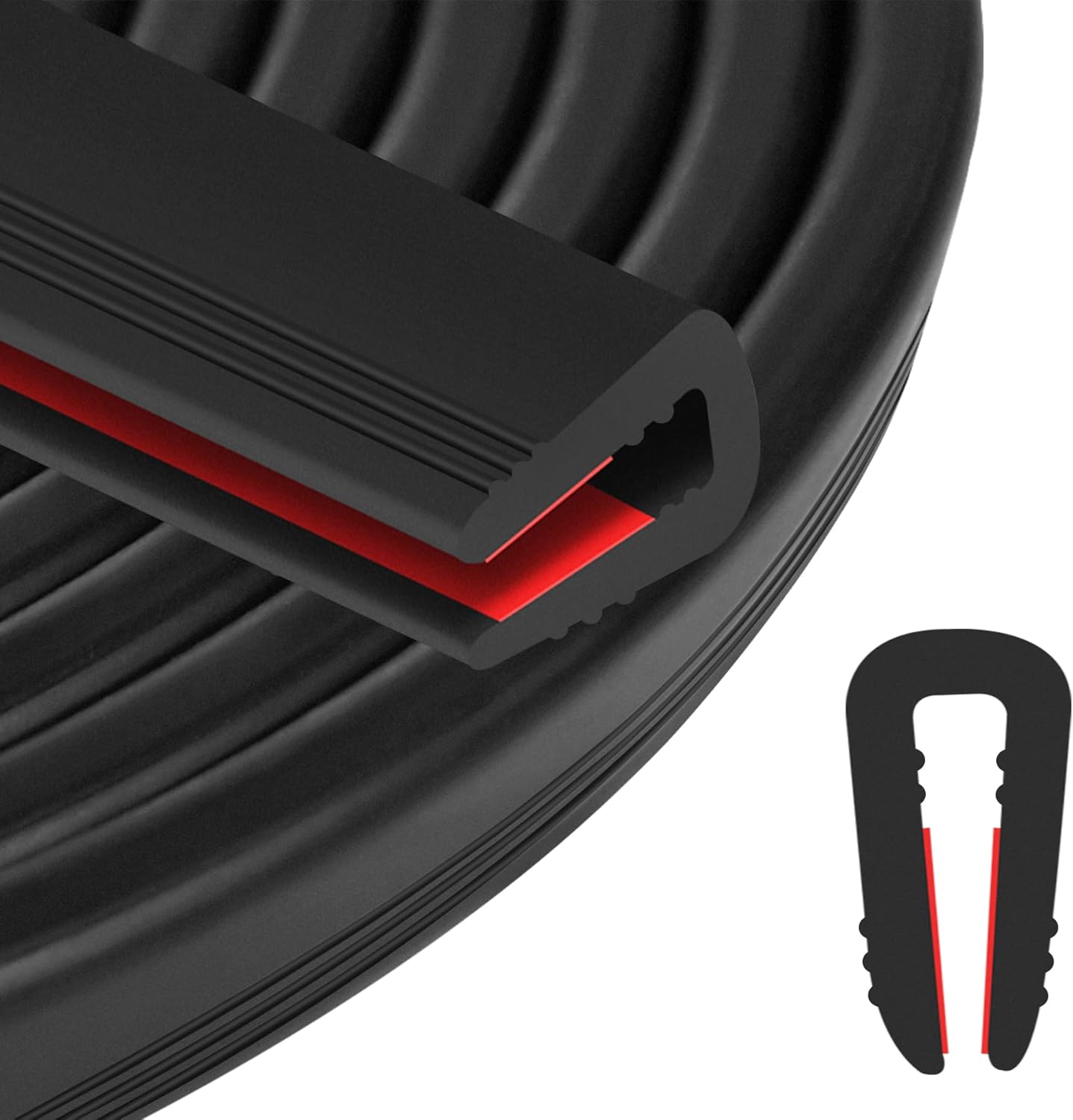 ToLanbbt Rubber Edge Trim U Channel, 1/16" Self Adhesive Sheet Metal Edge Guard Protector, EPDM Seal Strip for Car Doors, Steel Plates, Glass, Hatches, Table Corners, Fit 1/16"(1.6mm), 10Ft, Clear