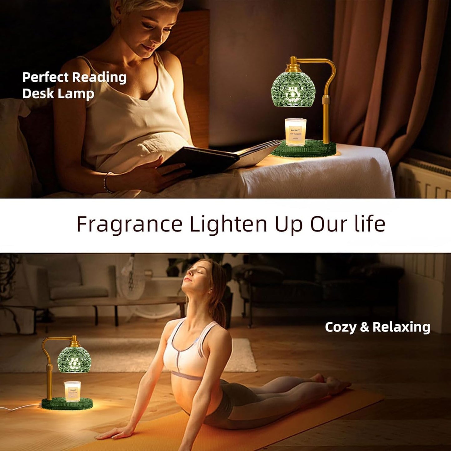 Candle Warmer Lamp with Timer & Dimmer, Glass Lamp Candle Warmer for Jar Candles, UPGRATED with 3 Bulbs, Height Adjustable Electric Wax Warmer for Elegant Home Decor (Crystal Clear)
