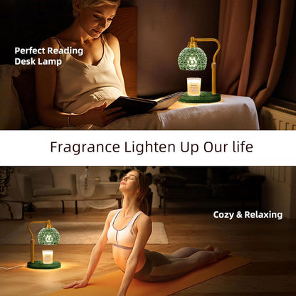 Candle Warmer Lamp with Timer & Dimmer, Glass Lamp Candle Warmer for Jar Candles, UPGRATED with 3 Bulbs, Height Adjustable Electric Wax Warmer for Elegant Home Decor (Crystal Clear)