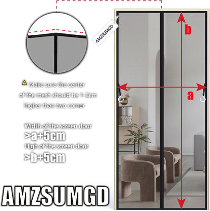 Magnetic Screen Door, 35 x 76 inch Heavy-Duty Reinforced Mesh, Ultra-Dense Weave, Smooth Auto-Close, Pets & Kids – Hands-Free, No-Gap Seal Black - Colors A