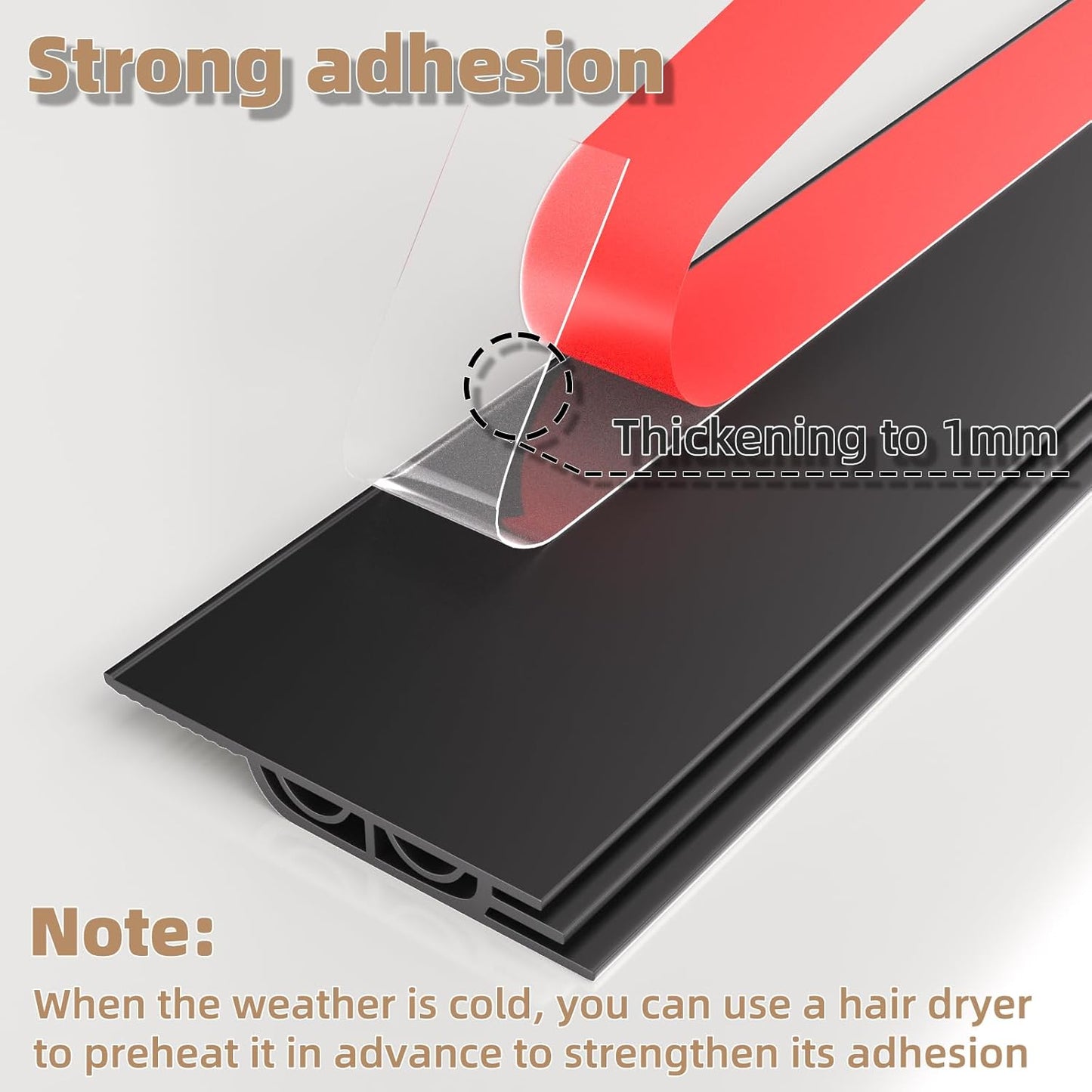 KNEELISA 39" Black Under Door Draft Stopper Exterior,Bottom Door Sweep Sound Proofing,Soundproofing Noise Blocker,Gap Filler Soundproof Seal Strip