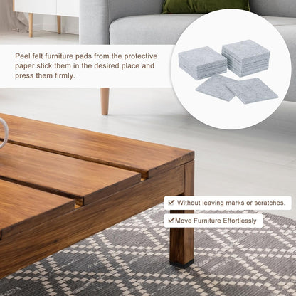uxcell Furniture Pads, 16Pcs 2.5" - Square Self Adhesive Felt Furniture Pads, Floor Protectors for Furniture Feet Chairs Legs Hardwood Floors (Brown)