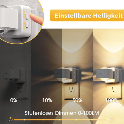 L LOHAS LED Night Light Projector, Night Lights Plug into Wall, Dusk to Dawn Sensor, 180°Rotating Nightlight for Kids, 0-150LM Dimmable Soft White Ambient Lighting for Bathroom, Decor, Gifts, 2 Pack