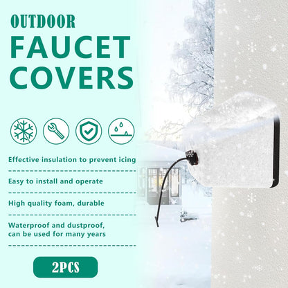 2 Pack Outdoor Faucet Covers for Winter, Heavy Duty Faucet Spigot Covers Winter Insulated, Reusable Outdoor Faucet Covers Hose Bib Covers for Winter Freeze Protection (Red)