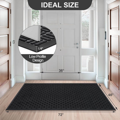 Mibao Front Door Mat, Heavy Duty Durable Welcome Mat for Outdoor Indoor, Dirt Trapper Waterproof Super Absorbent Door Mat for Entryway Outside Patio Porch, 29.5" x 17", Grey