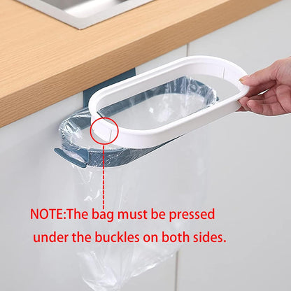Set of 2 Trash Bag Holder Rack, Hanging Organizer Garbage Bag Holder, & Removable Lid - Multi for Kitchen Cabinet Door Storage Cupboard, Under Sink, Kitchen Towel Rails Rack, Blue & Pink