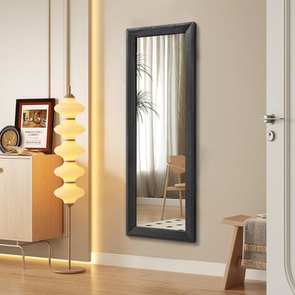 AAZZKANG Full Length Mirror Rectangle Wood Framed Large Wall Mirrors Black | 47"x16" Bedroom Living Room Bathroom Dressing Room Entryway Hanging Mirror