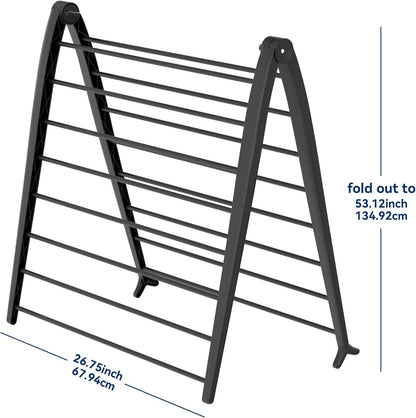 Whitmor Spacemaker Folding Drying Rack, Freestanding Indoor Clothes Dryer, Space Saving Compact Design, 6"L x 26"W x 51.5"H, White