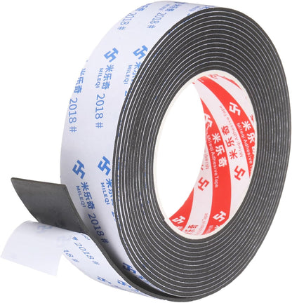 PATIKIL Sponge Rubber Foam Tape, 5/8" W x 1/8" t x 16.4ft l Self-Adhesive Foam Insulation Tape Weather Stripping for Window Door Soundproofing Weatherstrip AC Seal Strip, Black
