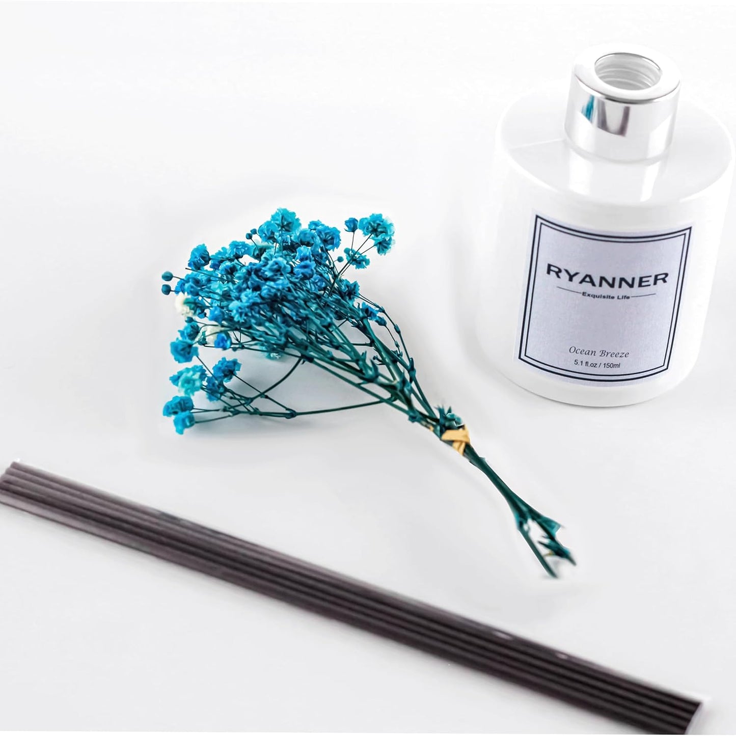 Reed Diffuser Set,5.1 fl oz Clean Linen Scent Diffuser with Sticks Home Fragrance Reed Diffuser with Essential Oil for Bathroom Shelf Decor&Air Freshener,Home Bathroom Office Decor & Gifts