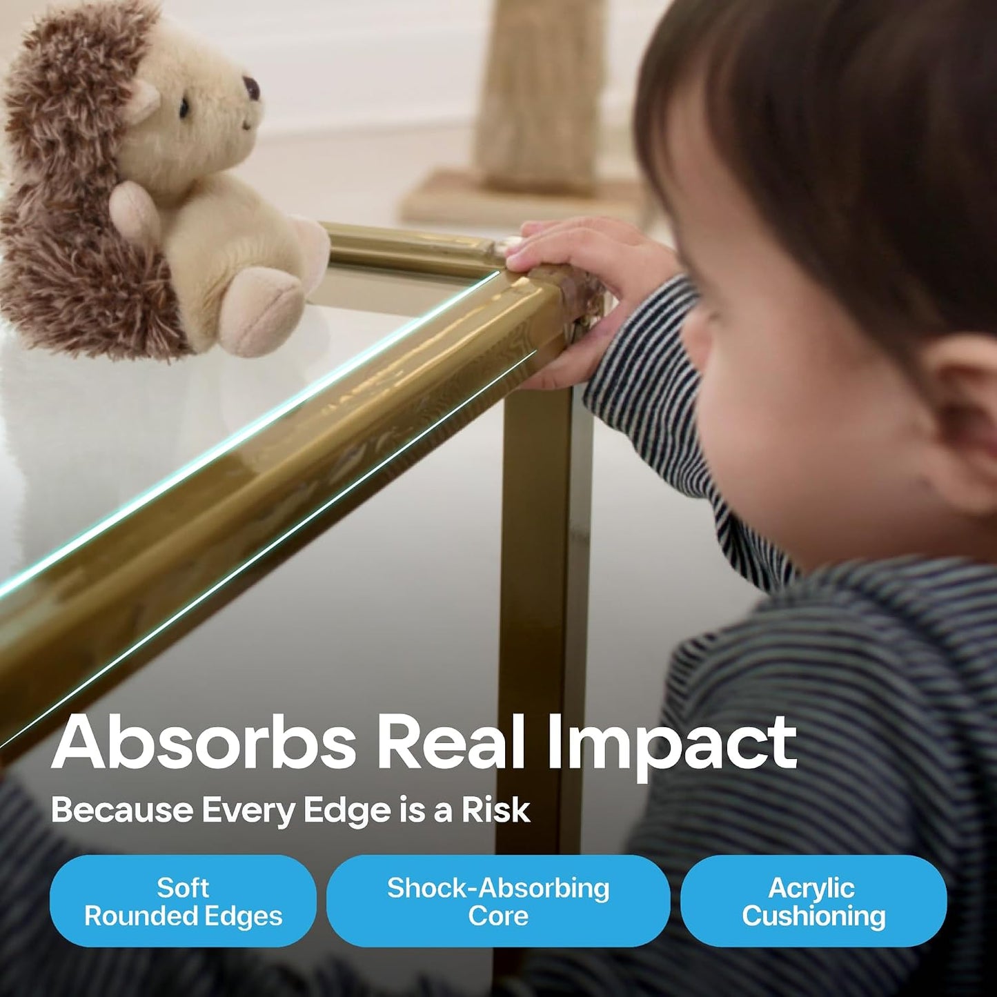 16ft Heavy Duty Desk Edge Protector & Corner Protectors - Baby Proofing Guards for Sharp Furniture Corners, Tables & Cabinets - Child Safety Essentials for Home & Nursery