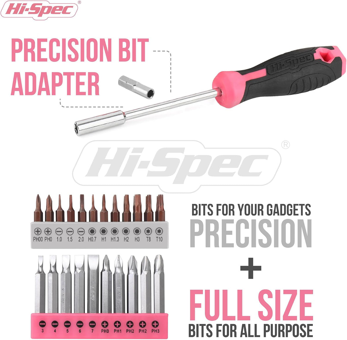 Hi-Spec Tool Kit with 3.6V USB Small Electric Screwdriver Set, Pink Drill Set for Women, Tool Kit for Home