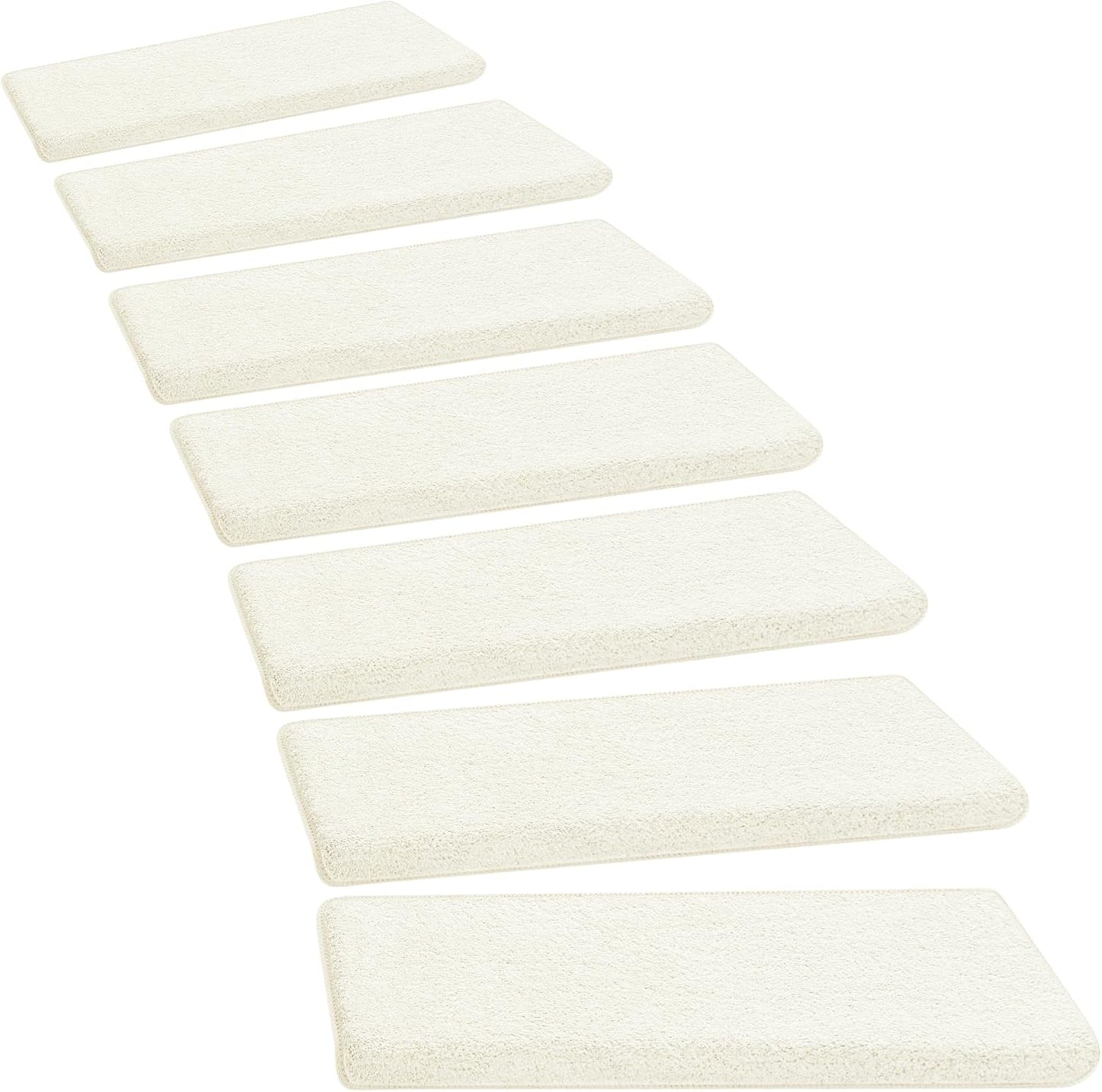 PURE ERA Carpet Stair Treads Ultra Plush 9.5" X 30"Soft Bullnose Indoor Stair Protectors Pet-Friendly Non-Slip Skid Resistant Tape Free Washable Reusable(2 Pieces,Brown)