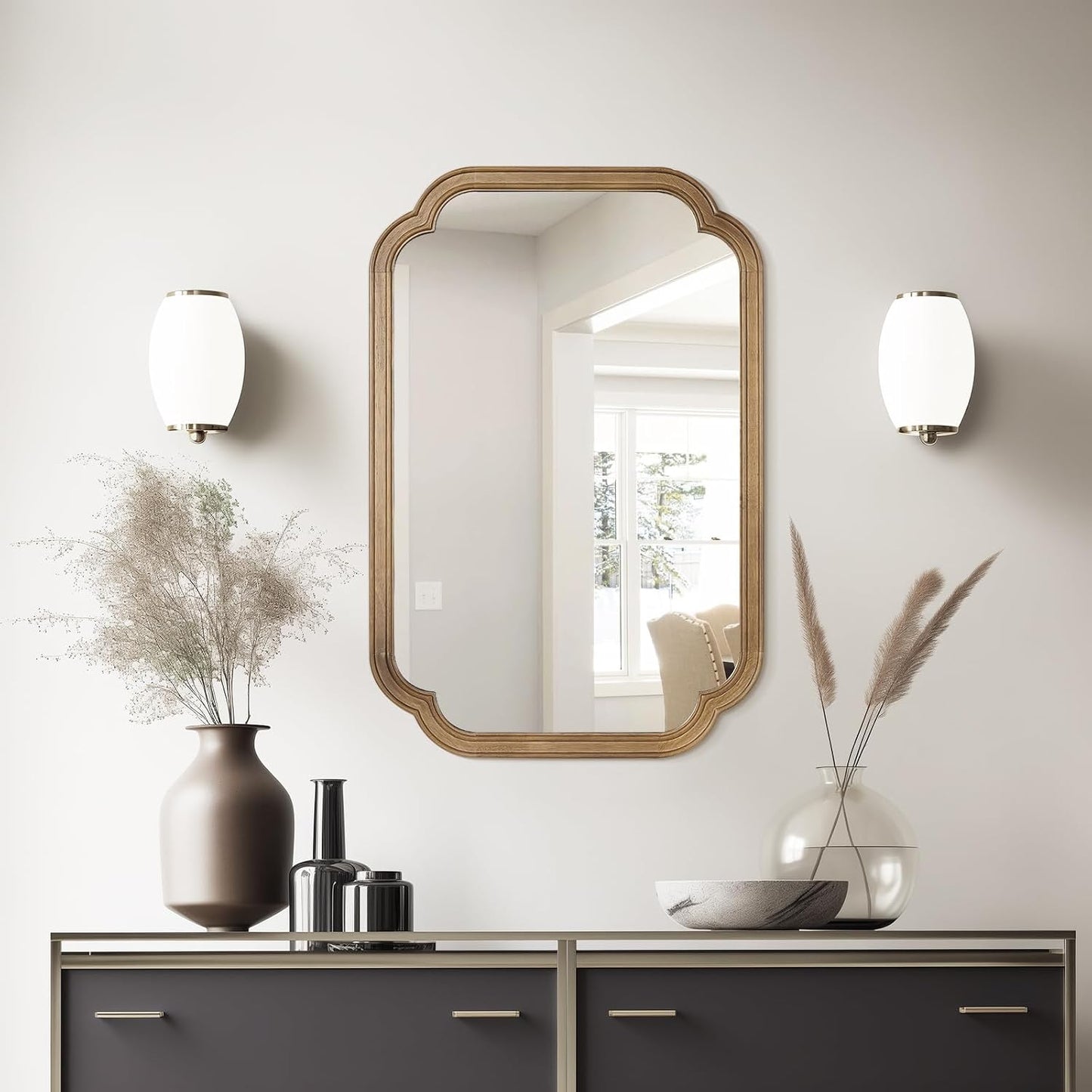 WallBeyond Full Length Mirror Wall Mounted 65"x22", Rustic Wooden Frame Floor Mirror, Large Full Body Mirror for Bedroom, Leaning or Hanging Against Wall, Natural