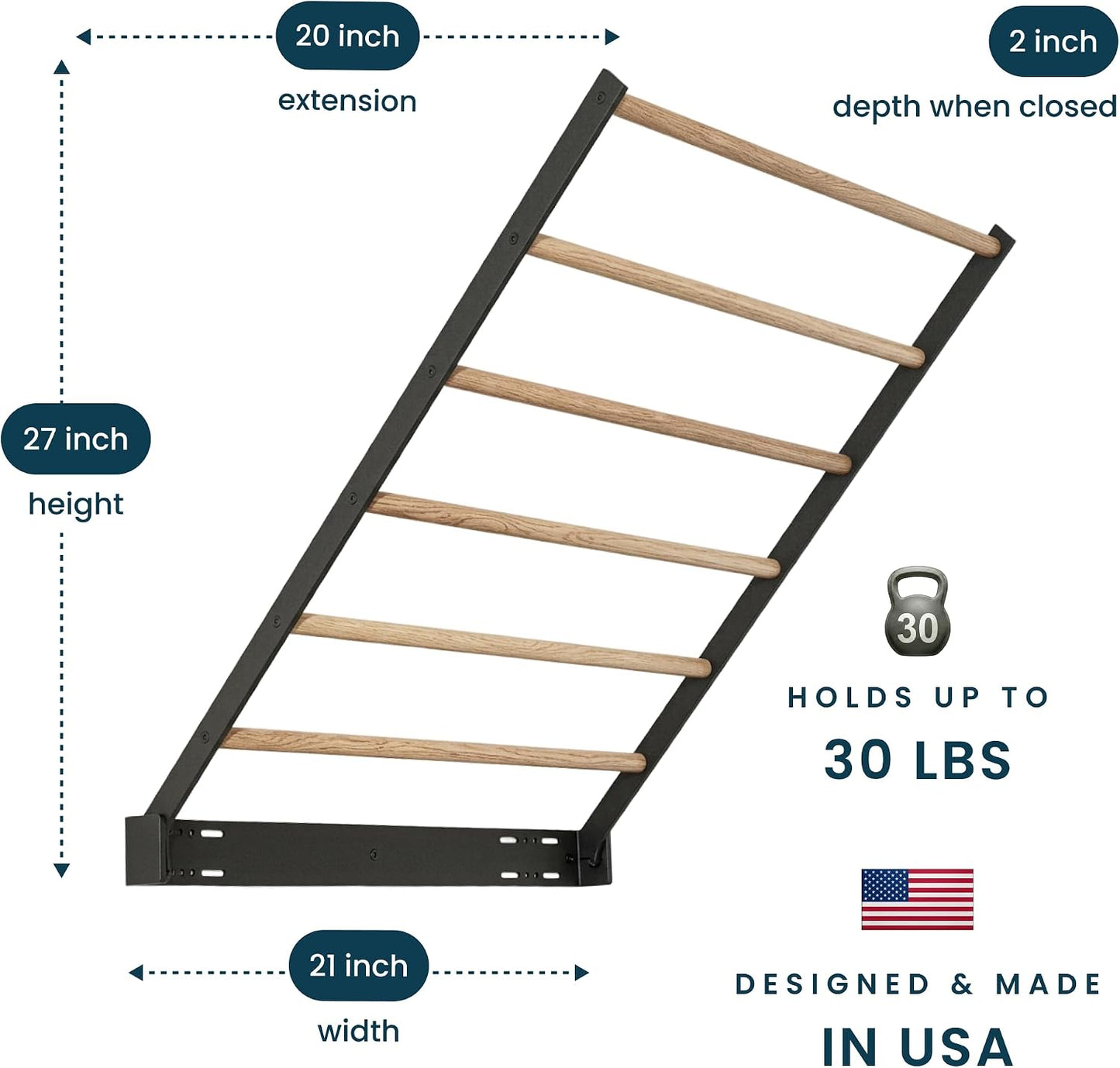 Wall Mounted Drying Rack – Foldable Laundry Drying Rack for Wall, Space Saving Clothes Drying Rack for Laundry Room, Bathroom or Small Spaces