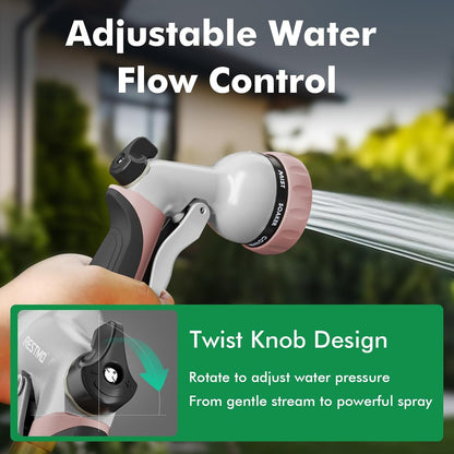 RESTMO Garden Hose Nozzle, Heavy Duty Metal Water Hose Nozzle with 7 Adjustable Spray Patterns, High Pressure Hand Sprayer with Flow Control for Watering Plants & Lawns, Washing Cars & Pets