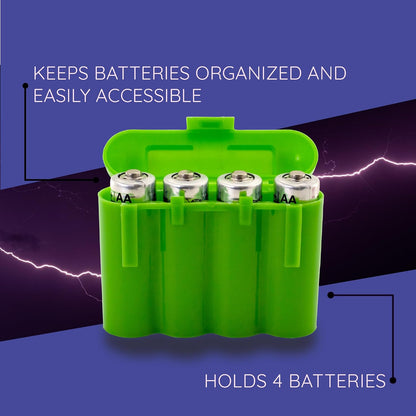 3 Pack AA / AAA / CR123A Green Battery Holder Storage Cases