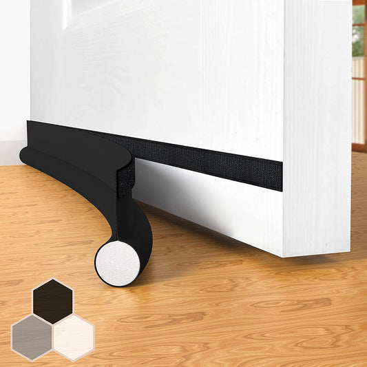 Door Draft Stopper Bottom One Sided Door Draft Blockers，37" Cutable Under Door Draft Blocker Insulator Door Sweep Weather Stripping Soundproof，Fits for Interior／Exterior Doors，1 Pack,Brown