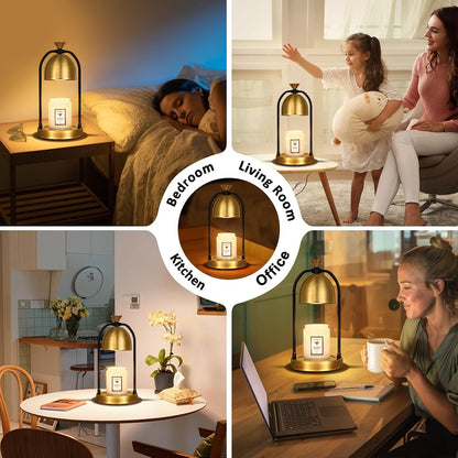 Hong-in Candle Warmer Lamp - with Timer & Dimmer, Modern Home Decor House Warming Gifts Wax Melt Warmer for Jar Candles, Cozy Birthday Gift for Women Mom (Black)