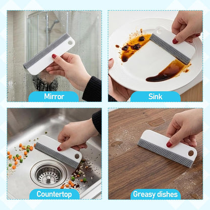2 PCS All-Purpose Small Rubber Squeegee, Soft Silicone Mini Squeegee for Shower Glass, Kitchen Sink Squeegee for Kitchen Countertops, Mirror, Bathroom, Glass, Car Windshield