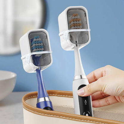 Travel Toothbrush Cover 2PCS,【Innovative Band Design】 Stay Closed Electric Toothbrush Covers Caps, Toothbrush Head Cover for Travel, Camping,Bathroom, Business