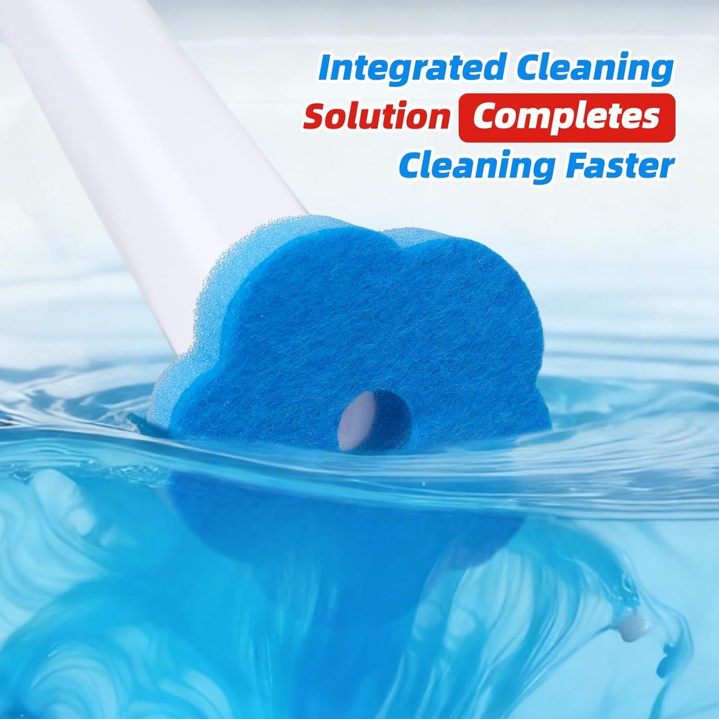 Disposable Toilet Brush with 48 Refills, Toilet Brushes and Holders, Wall Mounted Toilet Bowl Cleaner Wand for Bathroom Maintenance