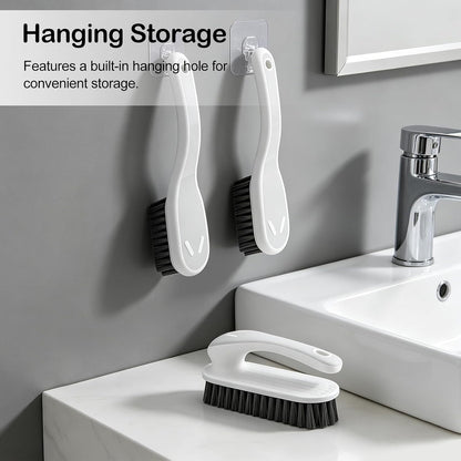 SetSail Soft Bristle Scrub Cleaning Brush 3 Pack Anti- Slip Stain Remover Laundry Brush for Clothes Easy to Grip Small Fabric Cleaning Brush Household Cleaning for Shoes，Carpet, Bathroom Grey White.