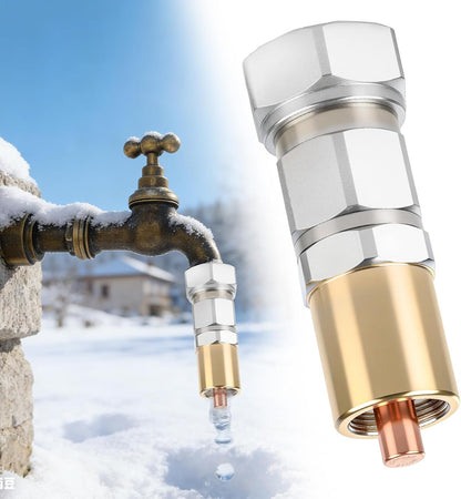 Outdoor Faucet & Spigot Freeze Protection – Heavy Duty Brass Freeze Proof Valve, Activates at Water Temperature Below 37°F/3°C, Durable Winter Cover Alternative – Quick Install, Saves Water – 1 Pack