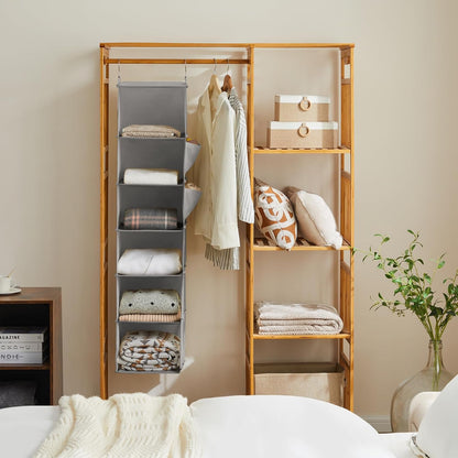 YOUDENOVA Hanging Closet Organizer, 6-Shelf Closet Hanging Storage Shelves, 2 Packs, Grey