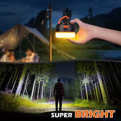 Yonktoo Camping Lantern Rechargeable, 300H Runtime, 6400mAh, IPX5 Waterproof Tent Light for Camping, Hiking, Power Outages, Home, Emergency - Standard Edition,Orange