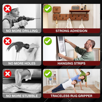 2In x 10Ft Heavy Duty Double Sided Tape, Removable Nano Tape, Transparent Multipurpose Mounting Tape for Home and Office