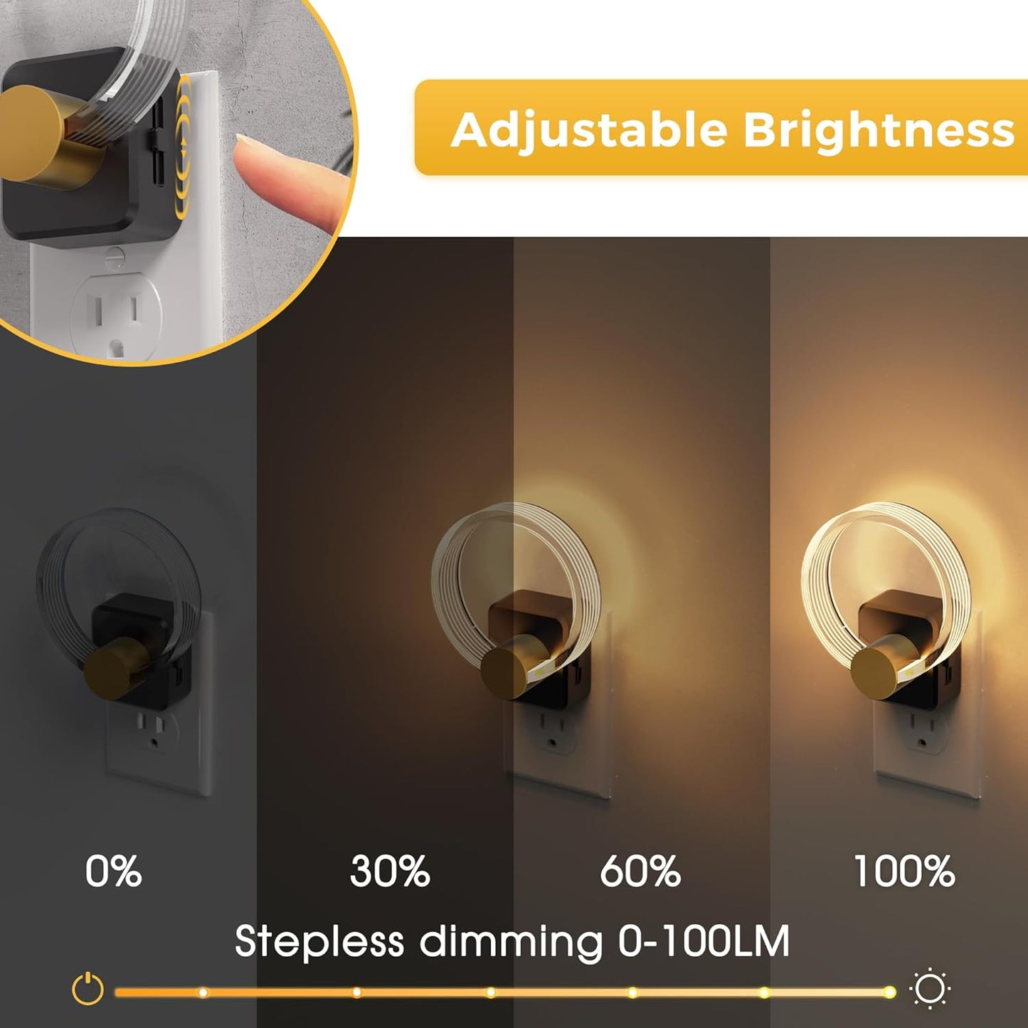L LOHAS LED Night Light, Bubble Night Lights Plug into Wall,2 Pack 3000K/4000k/5000K Adjustable Color Temperature Night Light,Dimmable Nightlights with Dusk to Dawn Sensor for Rooms Bathroom Hallway