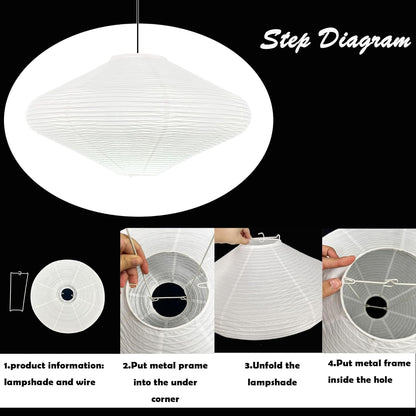 19.69" Pendant Paper Lantern Lamps, (50cm) Rice Hanging Light Shades,Minimalist Ceiling Large White Rice Paper Lamp Shade,Ceiling Chinese Lanterns,Japanese Decor
