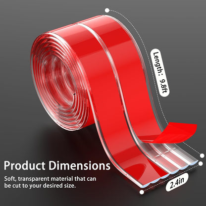 CHIDU Clear Wall Corner Protector Edge Guard, Peel and Stick Self Adhesive Flexible Inside & Outside Corner Molding Trim Strip for Wall Edge Ceiling Countertop Furniture Door Tables, 0.8IN x 3.2FT