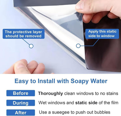 Frosted Glass Window Privacy Film Decorative with Tools, 2 Way Frosting Privacy Film for Glass Door, Static Cling Tint for Home Anti-UV, Covering Clings 23.6" by 77"