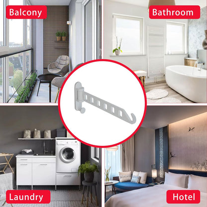 JOOM Wall Mounted Drying Rack, Foldable Clothes Hanger Rack for Laundry Room, Space Saving Wall Mount Clothes Rack, Aluminum Coat Hanger Holder for Closet, Bathroom, White