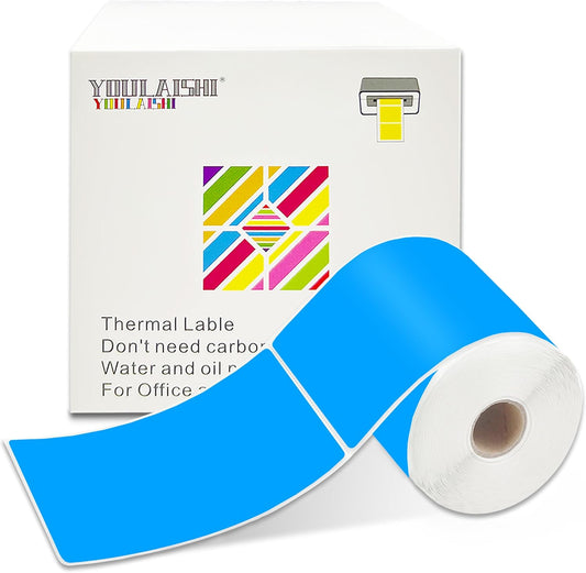 3 X 5 Inch Printable Waterproof Rectangle Color Coding Labels, 300 Per Roll Adhesive Color Coding Stickers for Bar-Codes, Address, Small Business Labeling, Inventory, Fluorescent Green