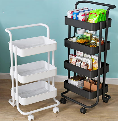 JATIBOSH Slim Rolling Storage Cart 3 Tiers Bathroom Organizer Utility Cart Slide Out Storage Shelves Mobile Shelving Unit for Room Bedroom Office Bathroom Laundry