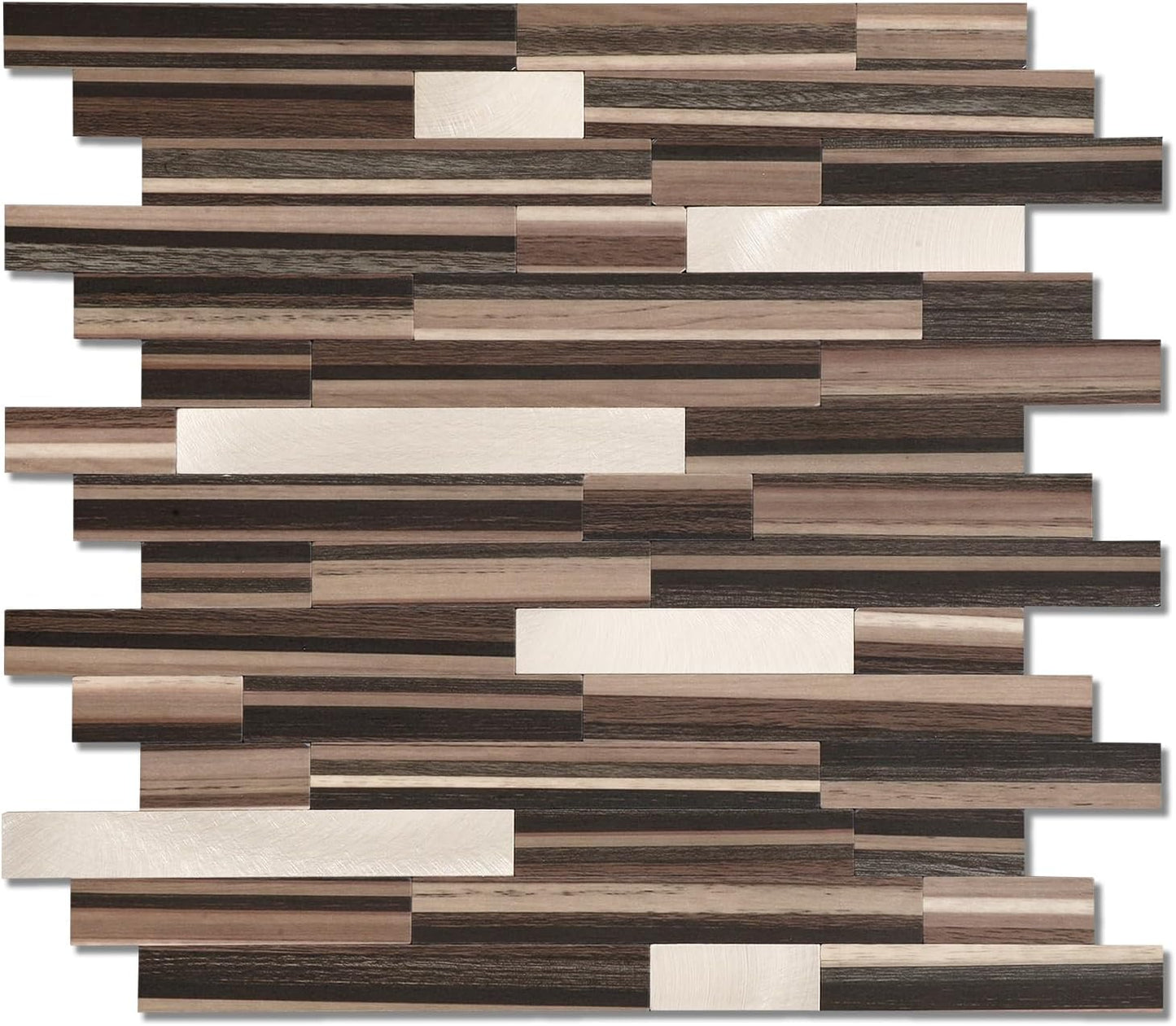 Yipscazo 2026 New Upgrade 11.34" X 11.57" Peel and Stick Backsplash, Stick on Backsplash Tiles for Kitchen, Bathroom, Fireplace (10 Sheets, Beige Rocks + Rose Gold)
