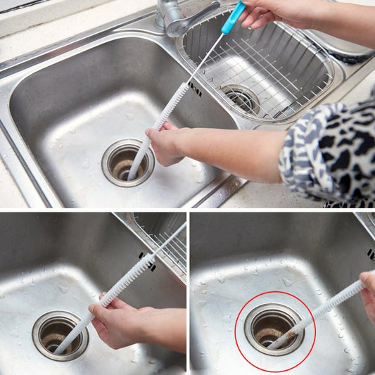 Jumper Joo Drain Snake Brush,Drain Brush for a Sink Drain, 28 inch (71cm), Sink Drain Brush Drain Clog Cleaning Brush,2pcs