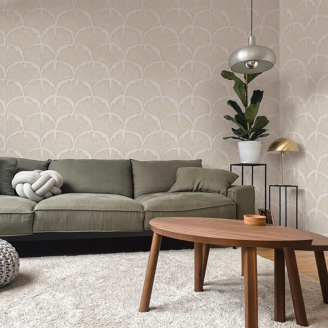 Tempaper x Novogratz Waverly Blue Feather Palm Removable Peel and Stick Wallpaper, 20.5 in X 16.5 ft, Made in The USA