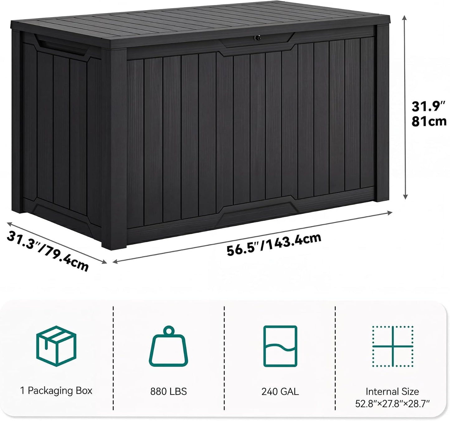 YITAHOME 31 Gallon Outdoor Storage Box | Resin Deck Box and Waterproof Package Delivery Box for Gardening Tools, Pool Supplies, Patio Furniture, Lockable, Taupe